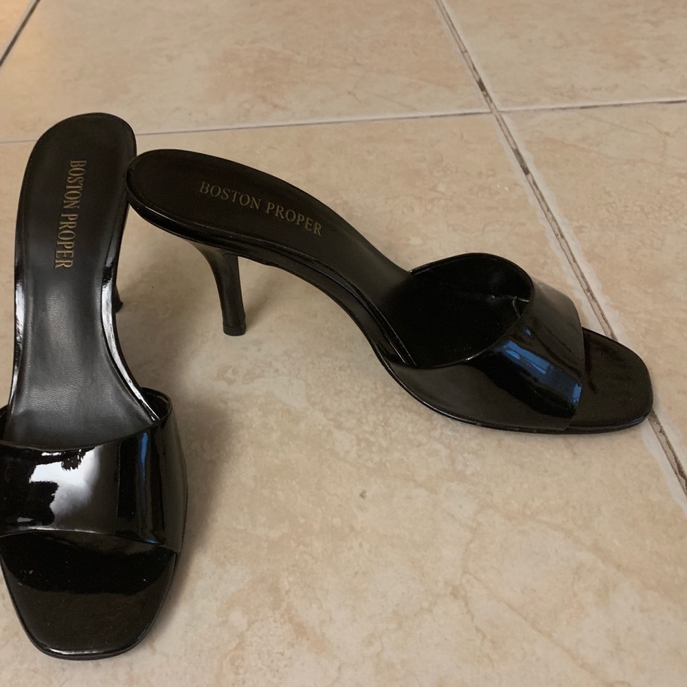 Boston proper black patent shoes size 8.5